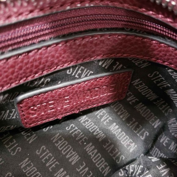 Steve Madden Wine Burgundy Tara Crossbody Bag Purse - Picture 5 of 11
